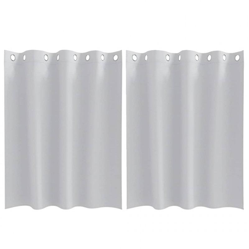 Firany blackout z kółkami 2 pcs Jasnoszary 140 x 140 cm