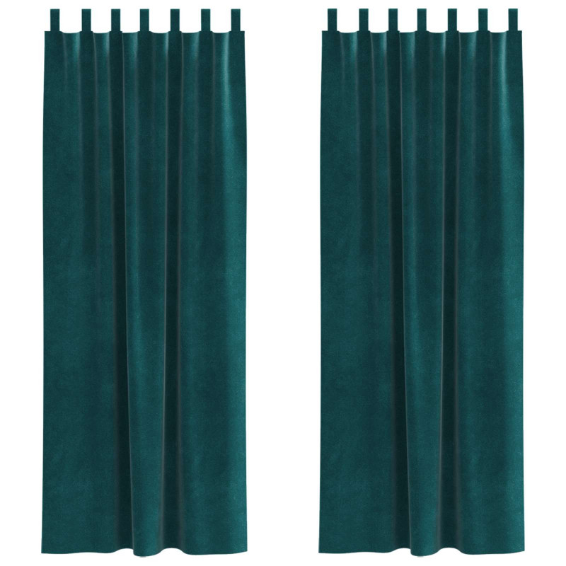 Zasłony zaciemniające 2 pcs Ciemna zieleń 140 x 245 cm Aksamit