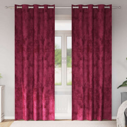 Zasłony z weluru 2 pcs czerwone wino 245 x 140 cm Aksamit