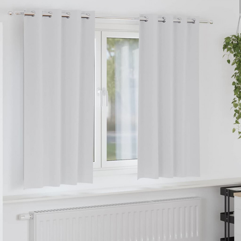 Firany blackout z kółkami 2 pcs Jasnoszary 175 x 140 cm