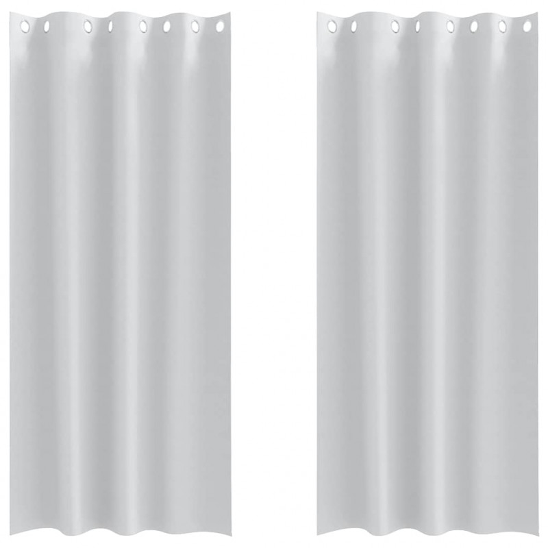 Firany blackout z kółkami 2 pcs Jasnoszary 225 x 140 cm