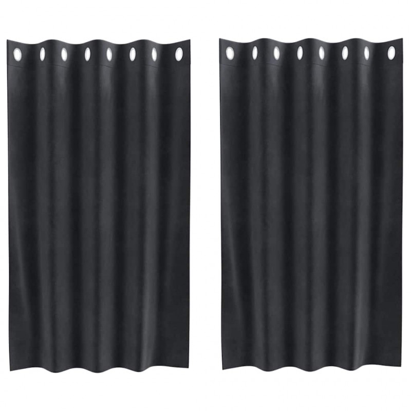 Zasłony zaciemniające 2 pcs Ciemnoszary 140 x 140 cm Aksamit