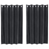 Zasłony zaciemniające 2 pcs Ciemnoszary 140 x 140 cm Aksamit