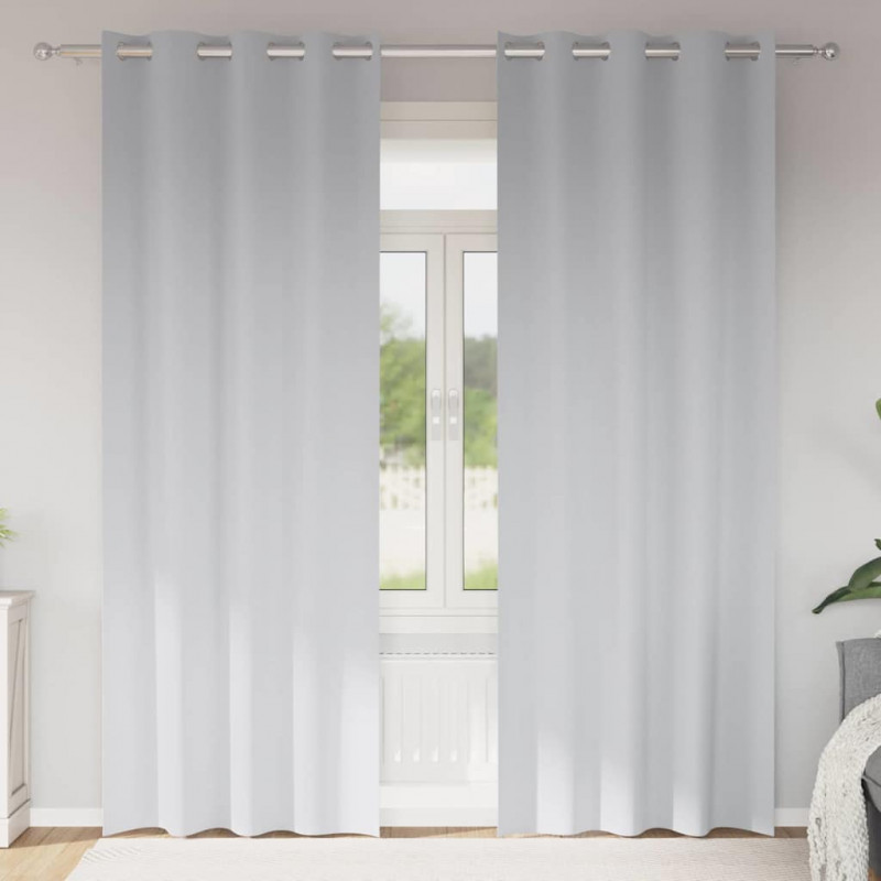 Firany blackout z kółkami 2 pcs Jasnoszary 245 x 140 cm