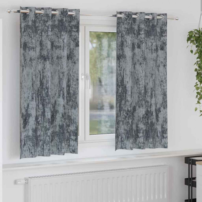 Zasłony z weluru 2 pcs Srebrnoszary 175 x 140 cm Aksamit