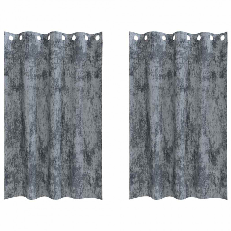 Zasłony z weluru 2 pcs Srebrnoszary 175 x 140 cm Aksamit
