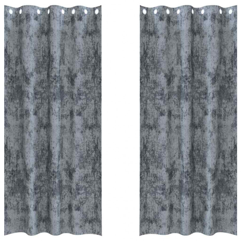 Zasłony z weluru 2 pcs Srebrnoszary 225 x 140 cm Aksamit