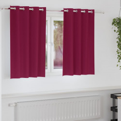 Firany blackout z kółkami 2 pcs Czerwone wino 140 x 140 cm