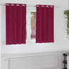 Firany blackout z kółkami 2 pcs Czerwone wino 140 x 140 cm
