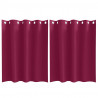 Firany blackout z kółkami 2 pcs Czerwone wino 140 x 140 cm