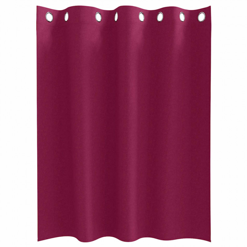 Firany blackout z kółkami 2 pcs Czerwone wino 140 x 140 cm
