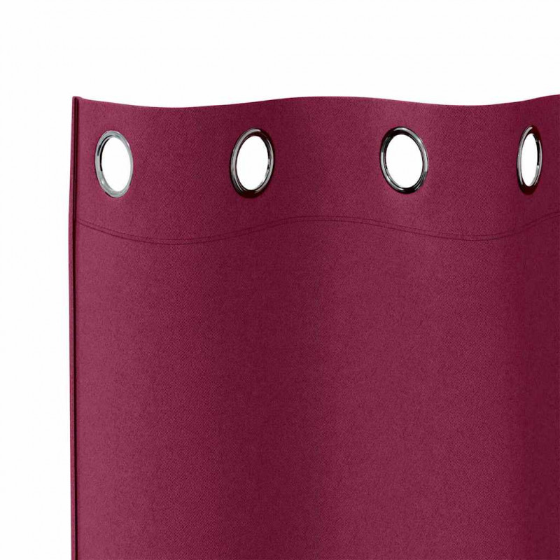 Firany blackout z kółkami 2 pcs Czerwone wino 140 x 140 cm