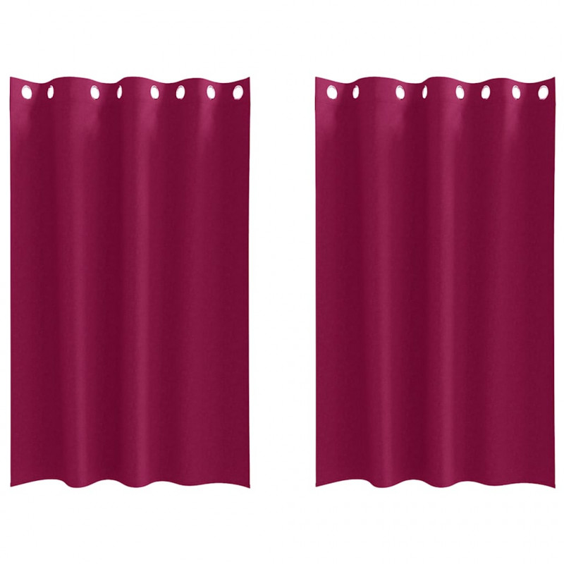 Firany blackout z kółkami 2 pcs Czerwone wino 175 x 140 cm