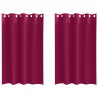 Firany blackout z kółkami 2 pcs Czerwone wino 175 x 140 cm