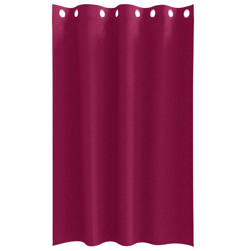 Firany blackout z kółkami 2 pcs Czerwone wino 175 x 140 cm