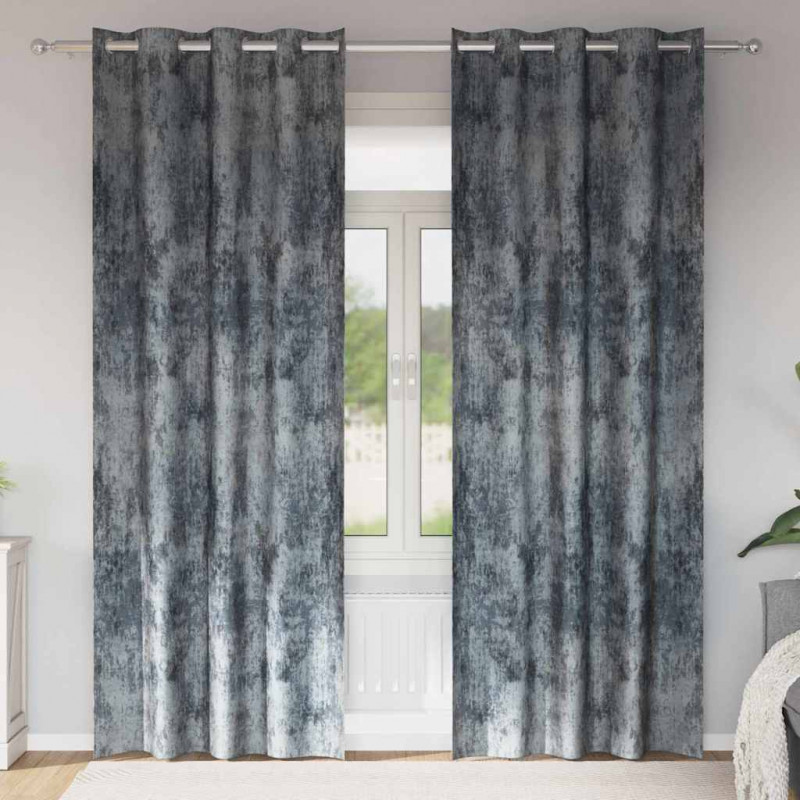 Zasłony z weluru 2 pcs Srebrnoszary 260 x 140 cm Aksamit