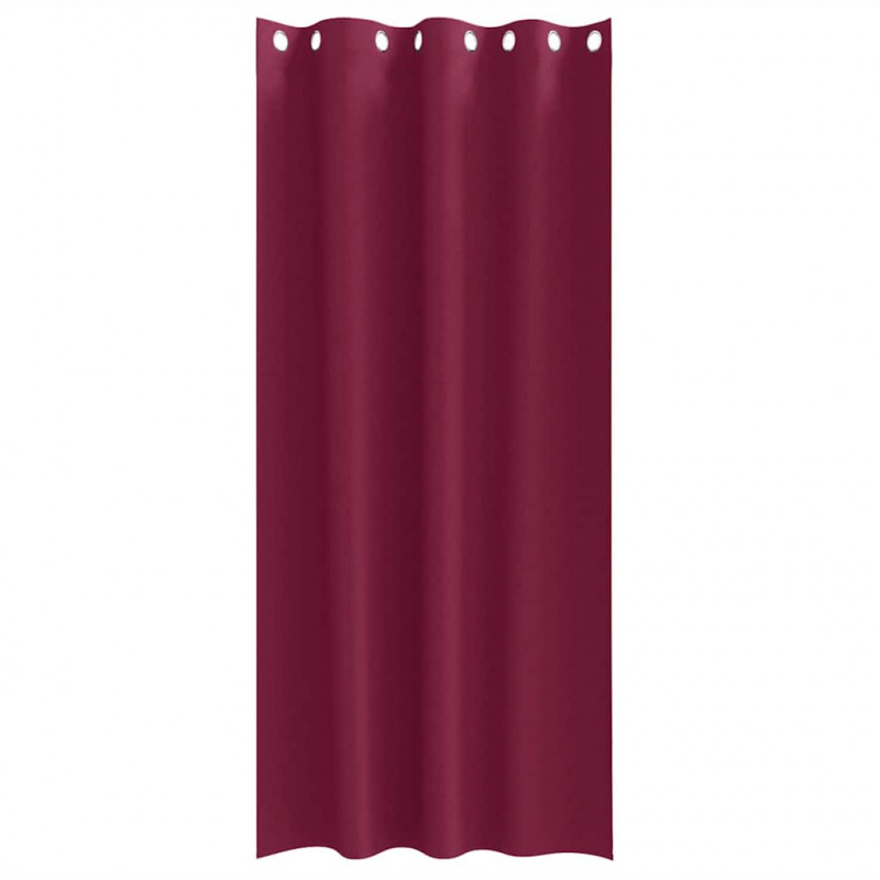 Firany blackout z kółkami 2 pcs Czerwone wino 225 x 140 cm