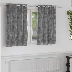 Zasłony z weluru z zasłonami 2 pcs Szary 140 x 140 cm Aksamit