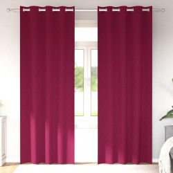 Firany blackout z kółkami 2 pcs Czerwone wino 245 x 140 cm