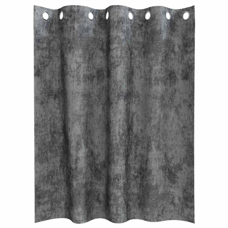 Zasłony z weluru z zasłonami 2 pcs Szary 140 x 140 cm Aksamit