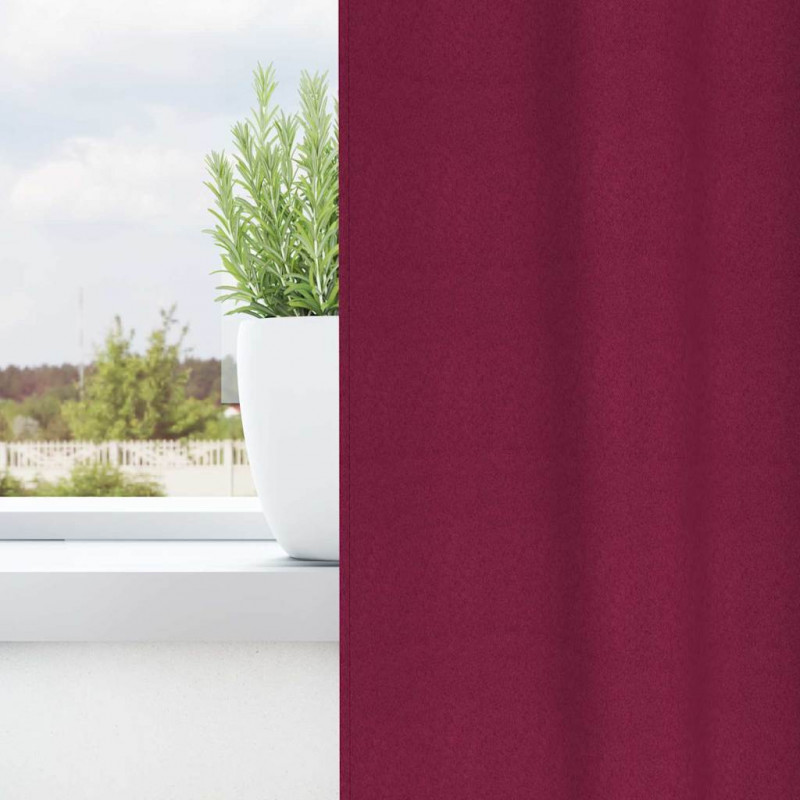 Firany blackout z kółkami 2 pcs Czerwone wino 260 x 140 cm