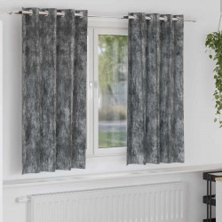 Zasłony z weluru z zasłonami 2 pcs Szary 175 x 140 cm Aksamit