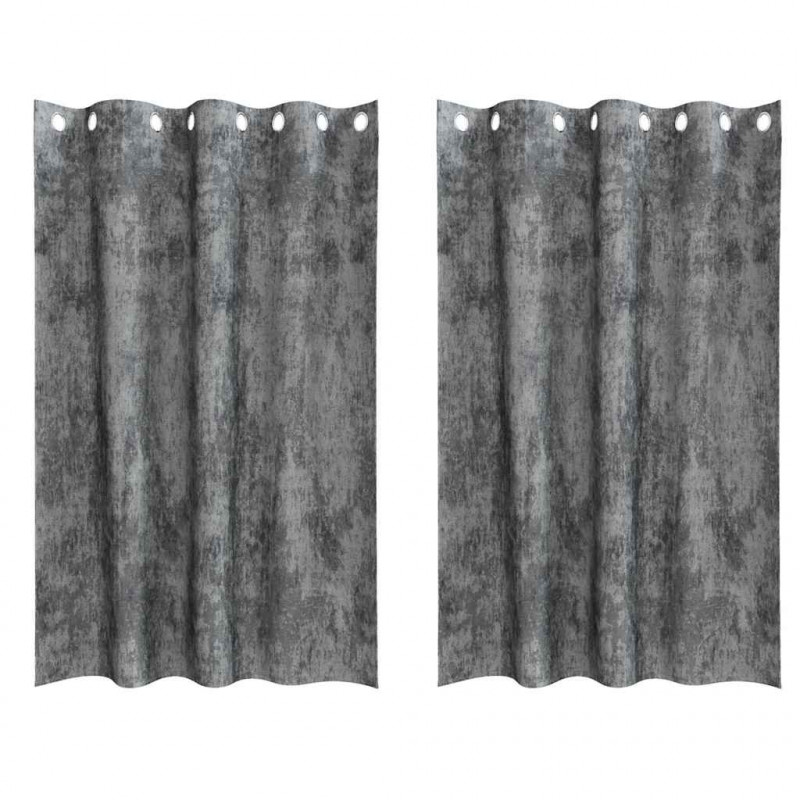 Zasłony z weluru z zasłonami 2 pcs Szary 175 x 140 cm Aksamit