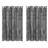 Zasłony z weluru z zasłonami 2 pcs Szary 175 x 140 cm Aksamit
