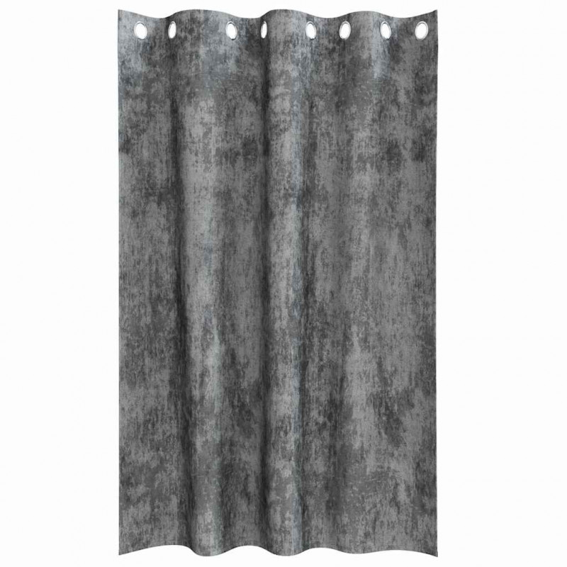 Zasłony z weluru z zasłonami 2 pcs Szary 175 x 140 cm Aksamit