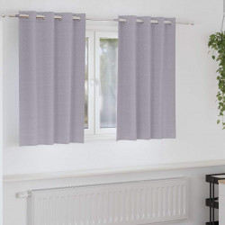 Firany blackout z kółkami 2 pcs Metaliczny Szary 140 x 140 cm