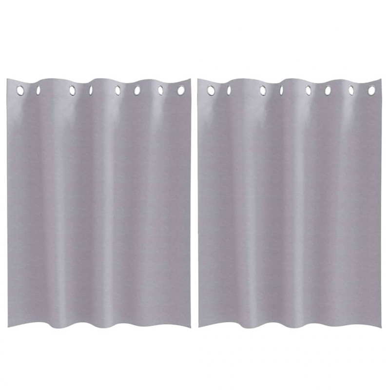 Firany blackout z kółkami 2 pcs Metaliczny Szary 140 x 140 cm