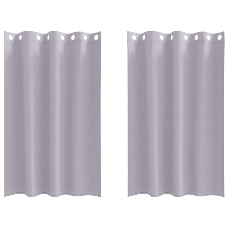 Firany blackout z kółkami 2 pcs Metaliczny Szary 175 x 140 cm