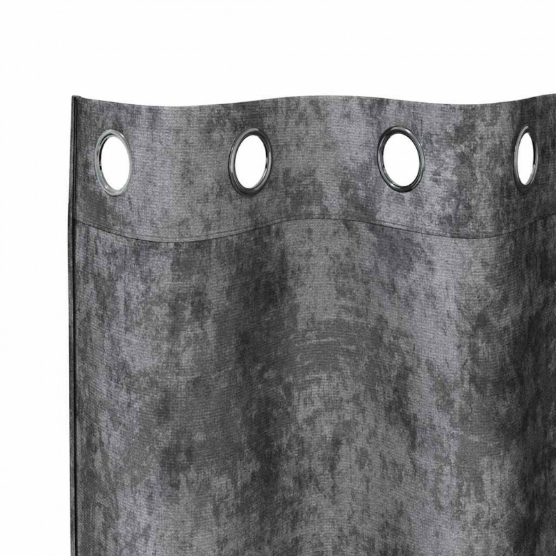 Zasłony z weluru z zasłonami 2 pcs Szary 245 x 140 cm Aksamit