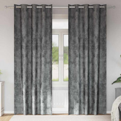 Zasłony z weluru z zasłonami 2 pcs Szary 260 x 140 cm Aksamit