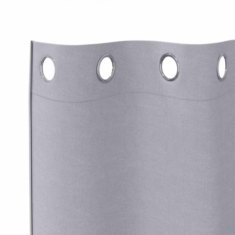 Firany blackout z kółkami 2 pcs Metaliczny Szary 245 x 140 cm