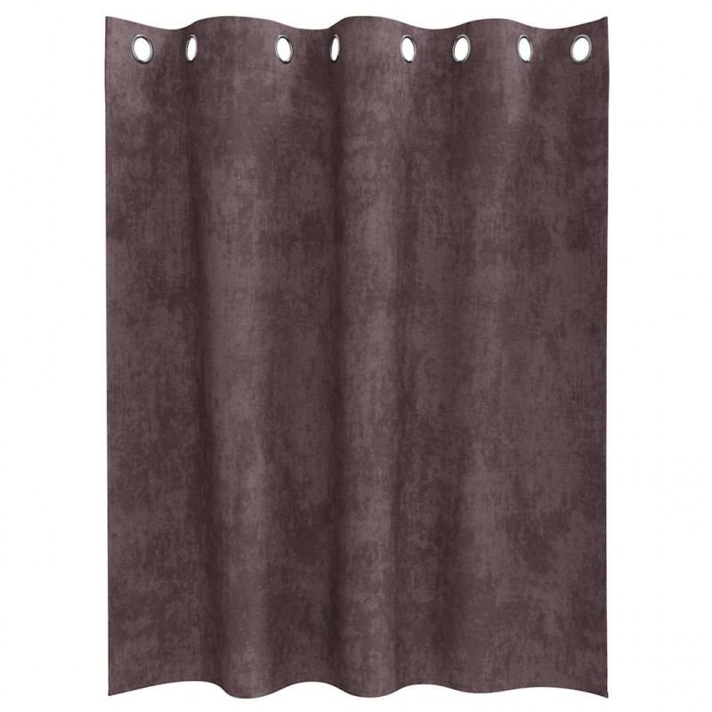 Zasłony z weluru z zasłonami 2 pcs Brązowy 140 x 140 cm Aksamit