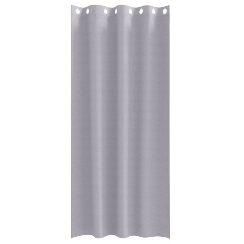 Firany blackout z kółkami 2 pcs Metaliczny Szary 260 x 140 cm