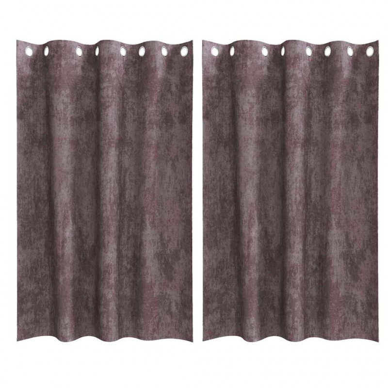Zasłony z weluru z zasłonami 2 pcs Brązowy 175 x 140 cm Aksamit