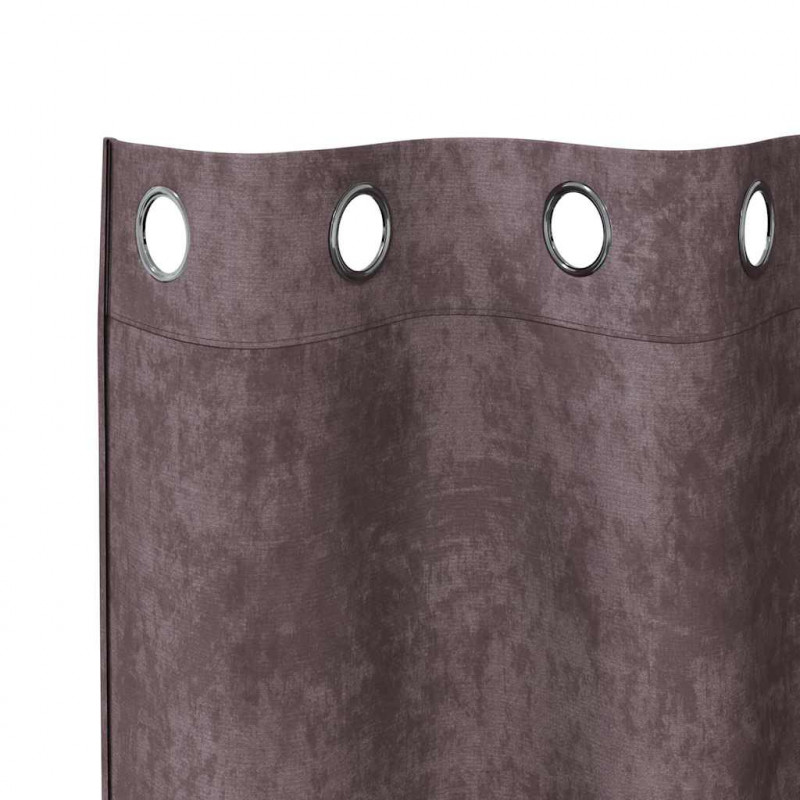 Zasłony z weluru z zasłonami 2 pcs Brązowy 175 x 140 cm Aksamit