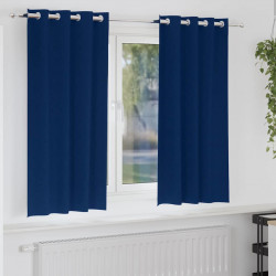 Firany blackout z kółkami 2 pcs Ciemnoniebieski 175 x 140 cm