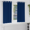 Firany blackout z kółkami 2 pcs Ciemnoniebieski 175 x 140 cm