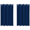 Firany blackout z kółkami 2 pcs Ciemnoniebieski 175 x 140 cm