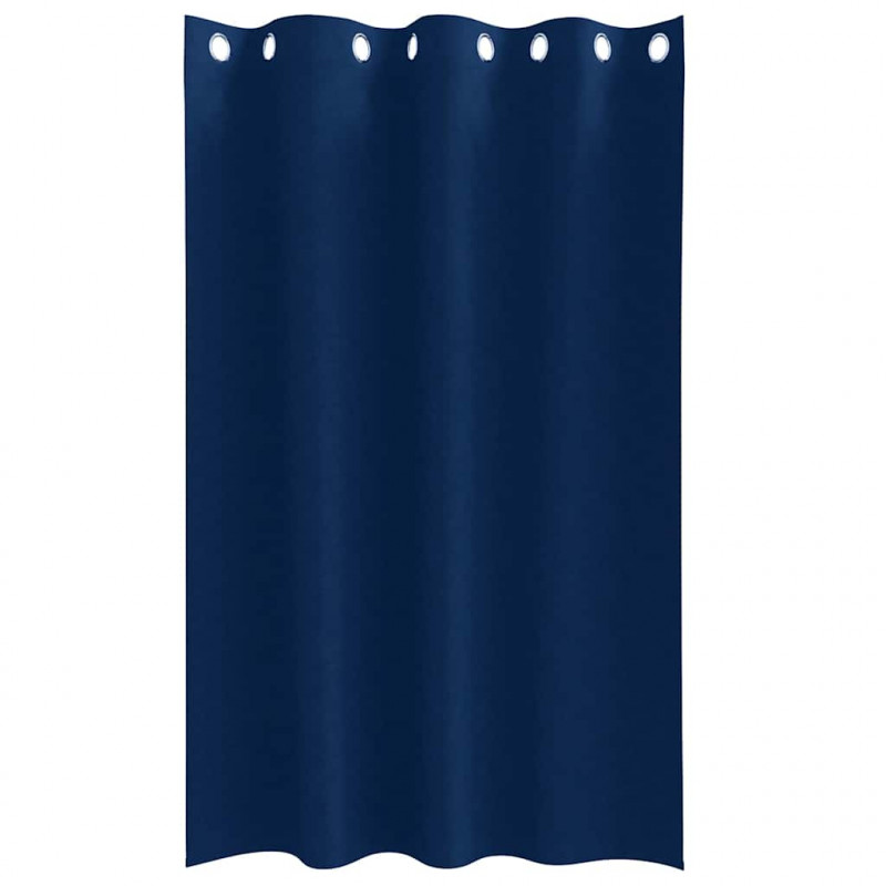 Firany blackout z kółkami 2 pcs Ciemnoniebieski 175 x 140 cm