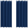 Firany blackout z kółkami 2 pcs Ciemnoniebieski 245 x 140 cm