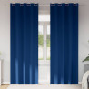Firany blackout z kółkami 2 pcs Ciemnoniebieski 260 x 140 cm