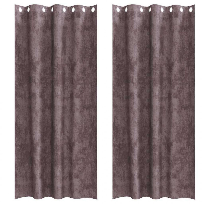 Zasłony z weluru z zasłonami 2 pcs Brązowy 260 x 140 cm Aksamit