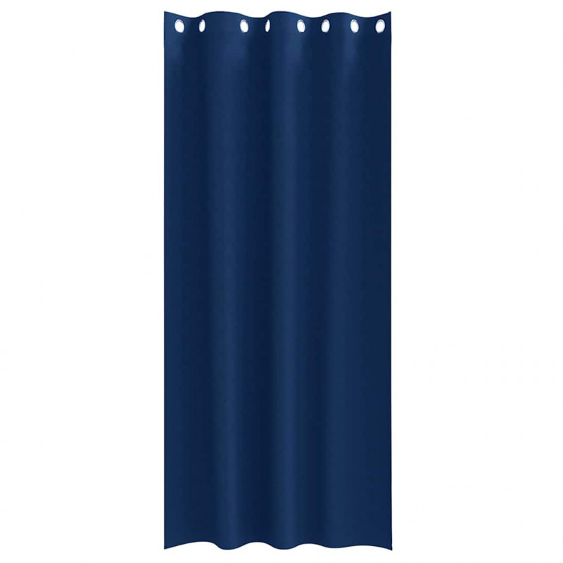 Firany blackout z kółkami 2 pcs Ciemnoniebieski 260 x 140 cm