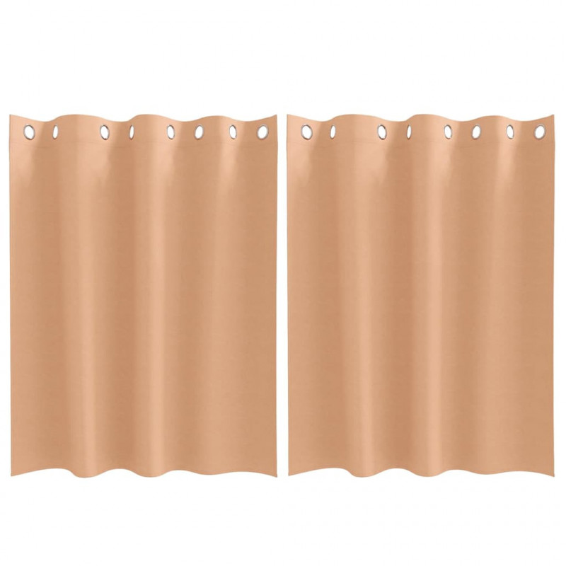 Firany blackout z kółkami 2 pcs Jasny Brąz 140 x 140 cm