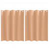 Firany blackout z kółkami 2 pcs Jasny Brąz 140 x 140 cm