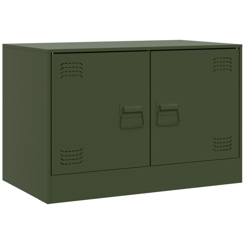 Szafka pod telewizor, oliwkowa, 67x39x44 cm, stalowa